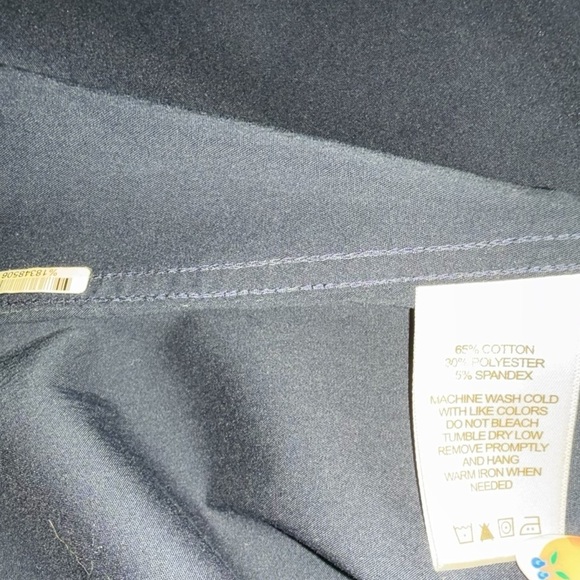 FOXCROFT Gwen Ruffle Non-Iron Stretch Button-Up Sleeveless Shirt Navy 18 - Picture 10 of 13